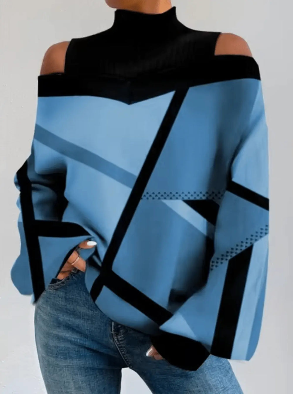 Elegante Off-Shoulder-Bluse mit Rollkragen für Damen Mivona