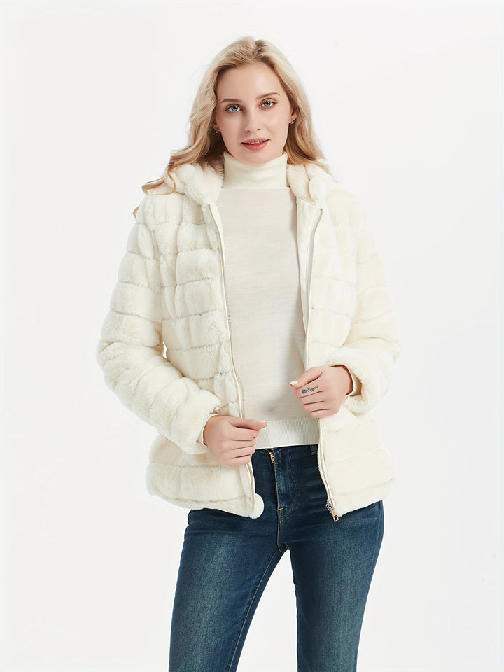 Warme Teddy-Jacke mit gemütlicher Kapuze Für Frauen Mivona