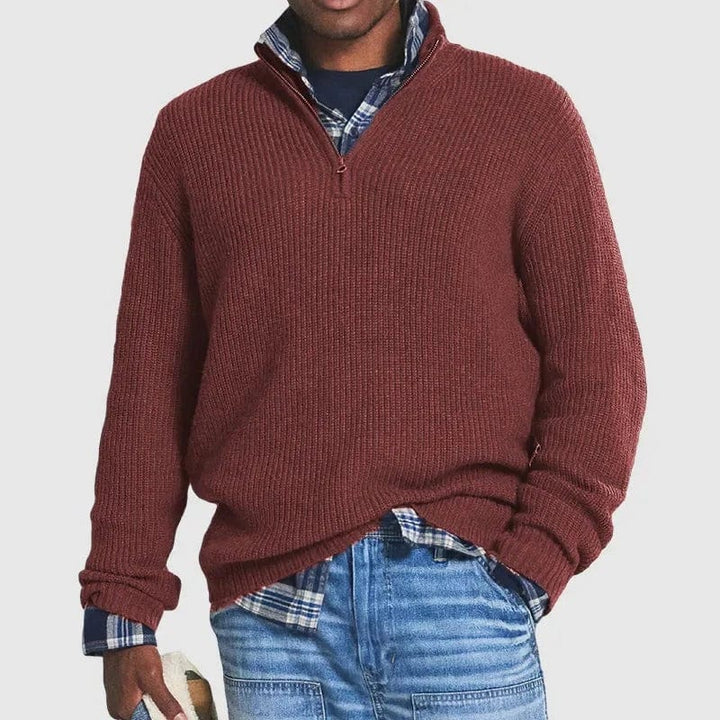 Herren-Strickpullover mit halbem Reißverschluss Mivona