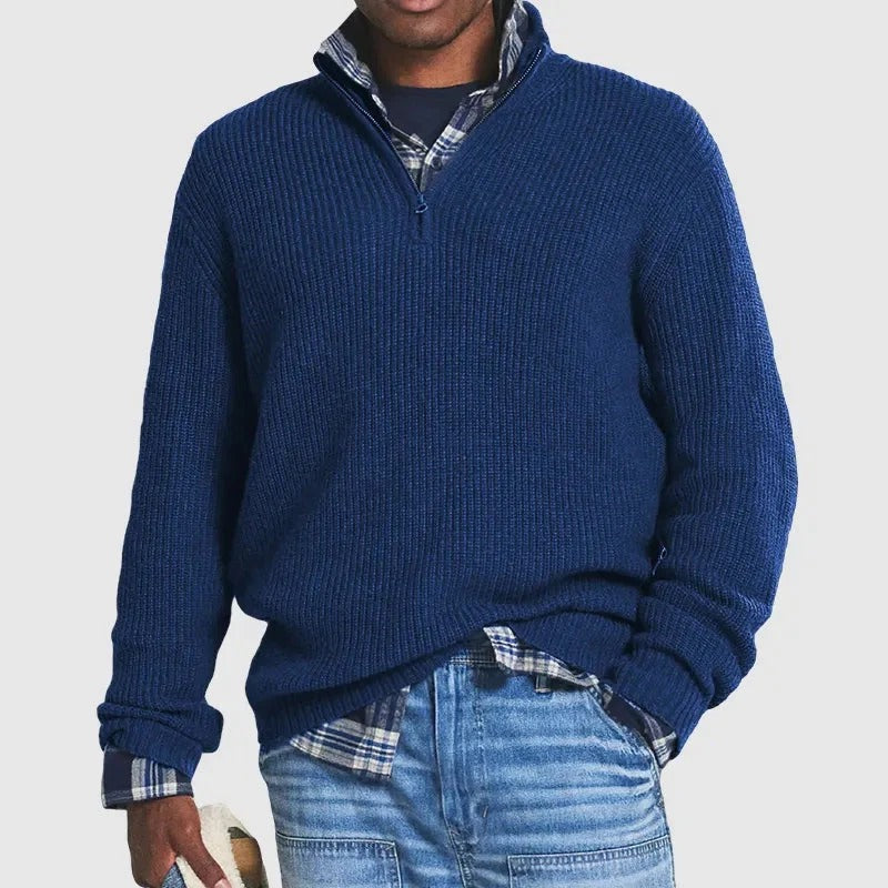 Herren-Strickpullover mit halbem Reißverschluss Mivona