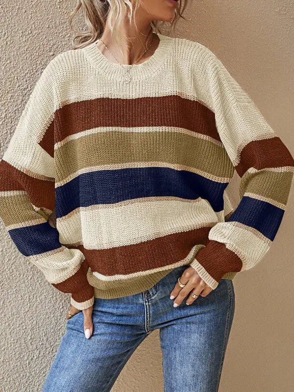 Locker Geschnittenen Rundhals-Pullover für Frauen Mivona