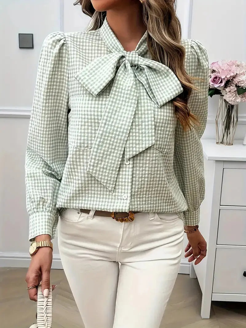 Elegante Baumwollbluse mit Schleifendetail für Frauen Mivona
