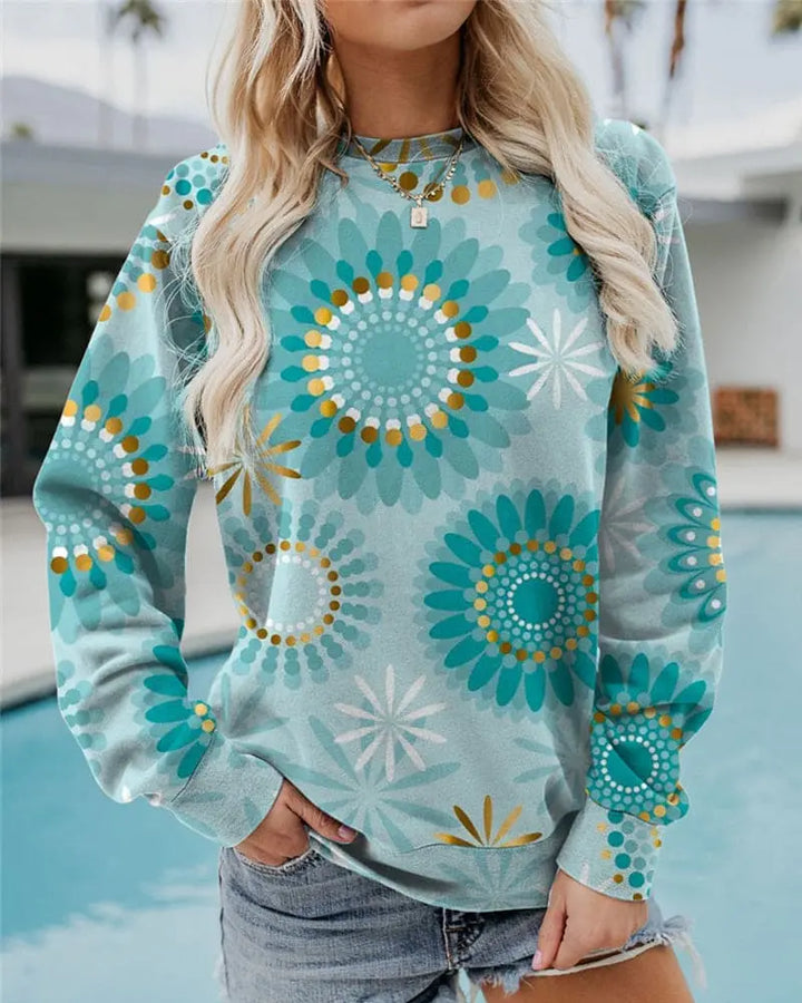 Modisches Baumwoll Sweatshirt mit Grafikprint für Frauen Mivona