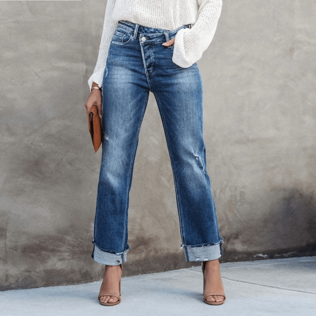 Blaue Jeans im Vintage-Stil Für Frauen Mivona