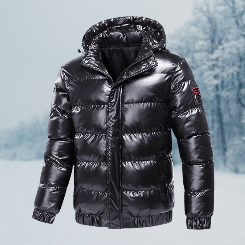 Herren Winterjacke | Glänzende Steppjacke Mit Kapuze Mivona