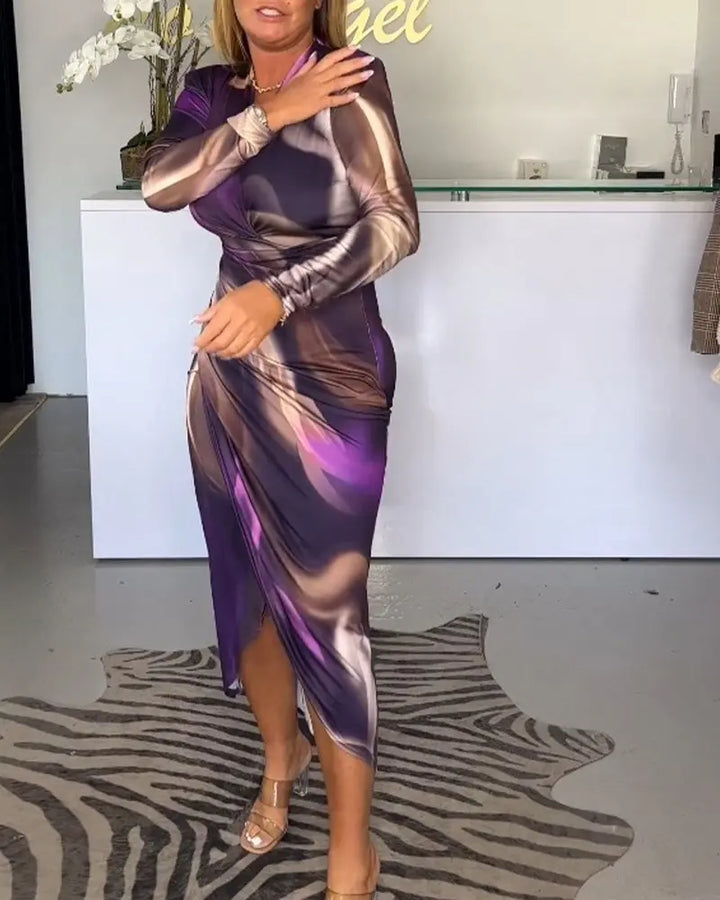 Elegantes Midikleid Mit Langarm Für Frauen Mivona