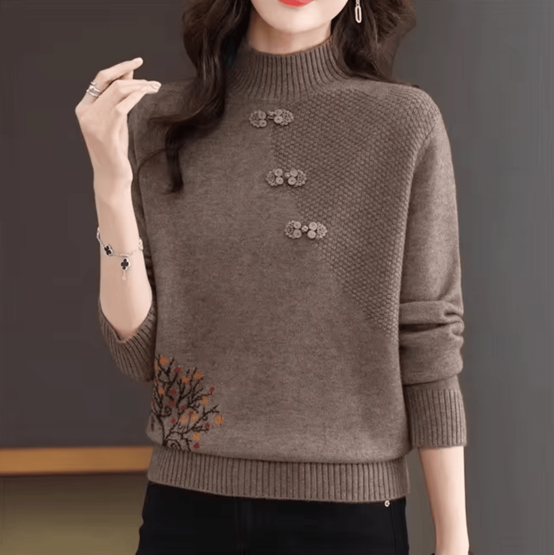 Strickpullover Mit Hohem Kragen Für Frauen Mivona