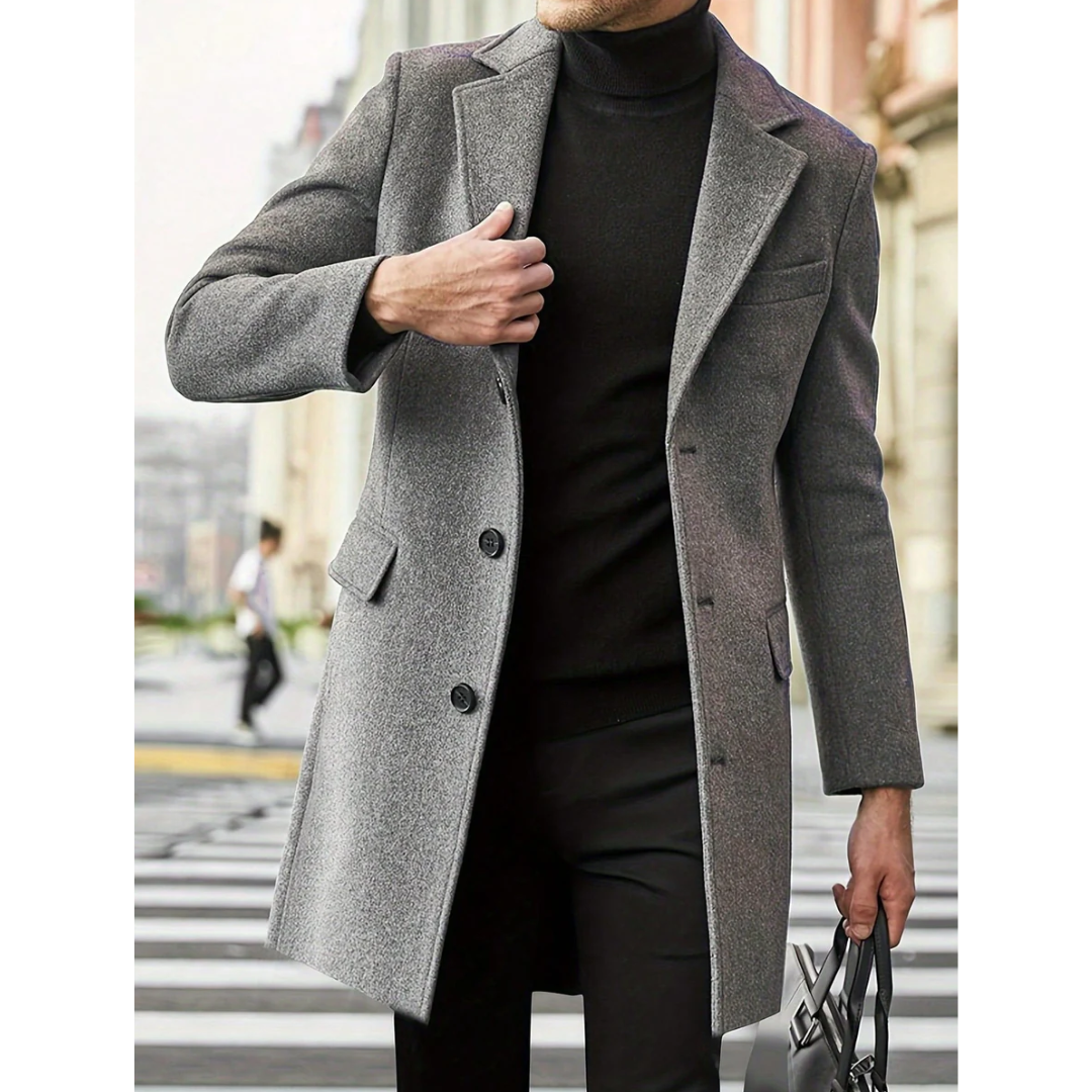 Klassischer Wintermantel Mit Revers Und Zeitlosem Stil Für Herren Mivona