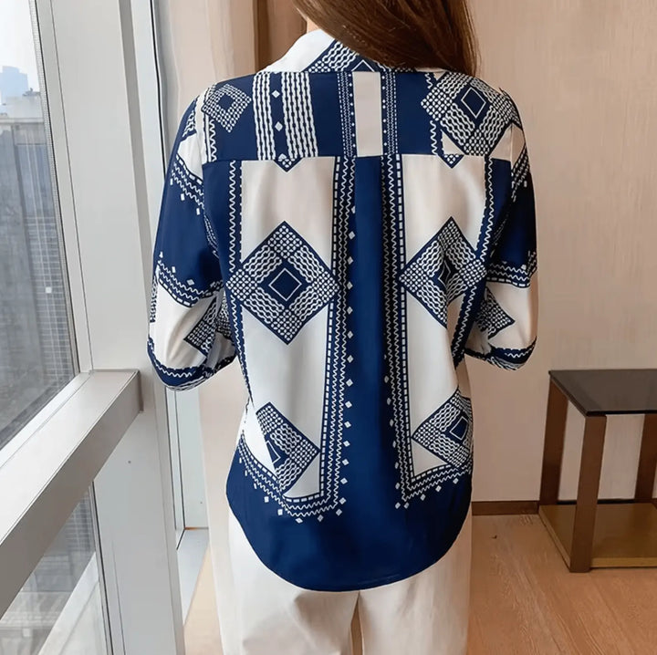 Bluse mit Geometrischem Muster Für Frauen Mivona