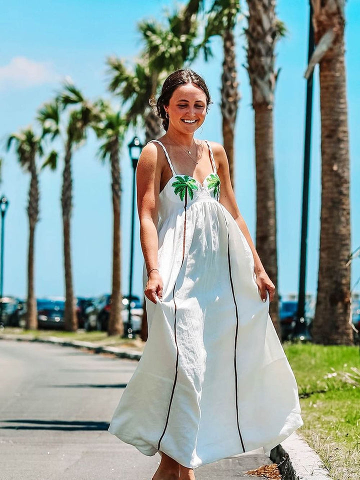 Palm-Oase-Maxikleid mit tropischem Charme Für Frauen Mivona