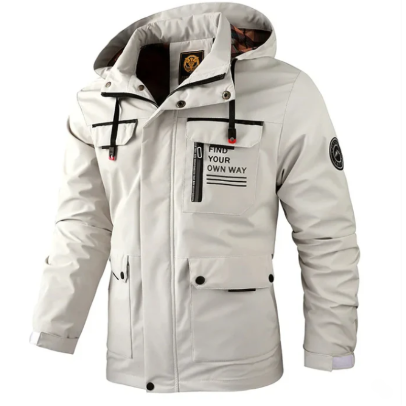 Herren Winterjacke Mit Verstellbarer Kapuze Und Taschen Detail Design