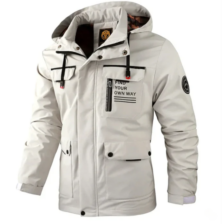 Herren Winterjacke Mit Verstellbarer Kapuze Und Taschen Detail Design