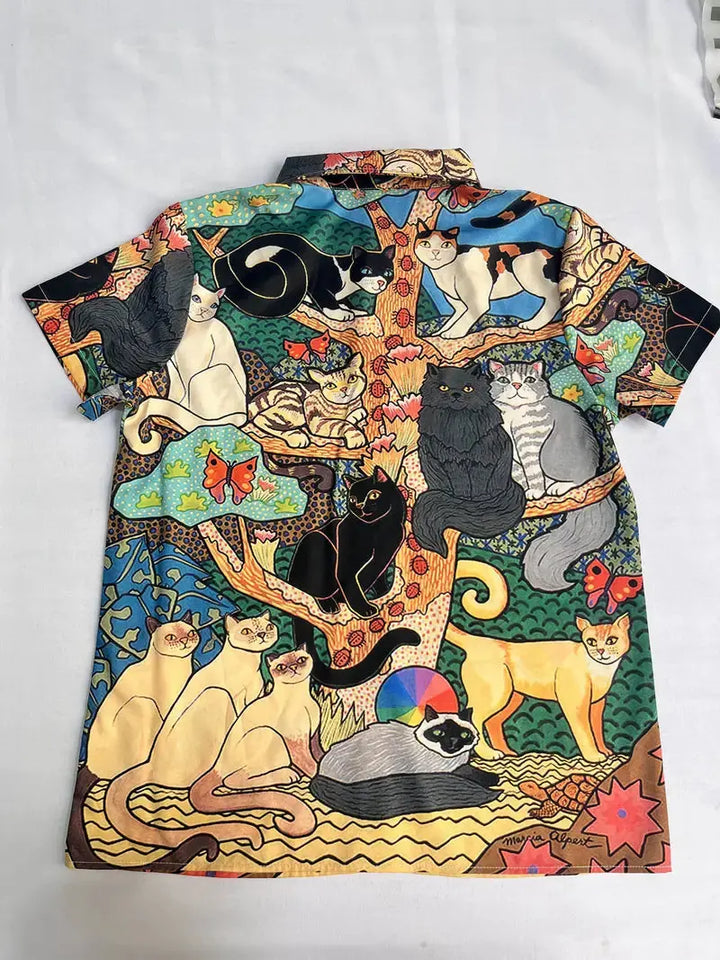 Künstlerisches Kurzarm-Shirt mit einzigartigem Design für Damen Mivona
