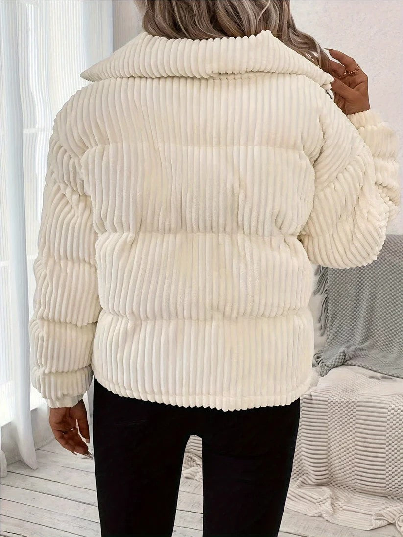 Gesteppt Gerippte Pufferjacke Damen