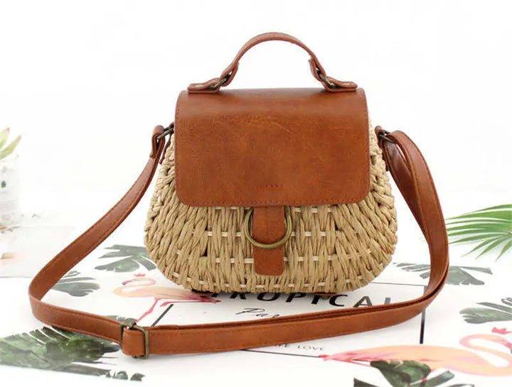 Antike gewebte Strohtasche mit elegantem Design für Damen Mivona