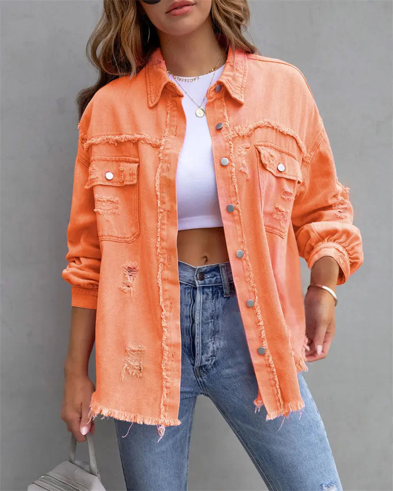 Bunte Jeansjacke mit verspieltem Charme für Damen Mivona