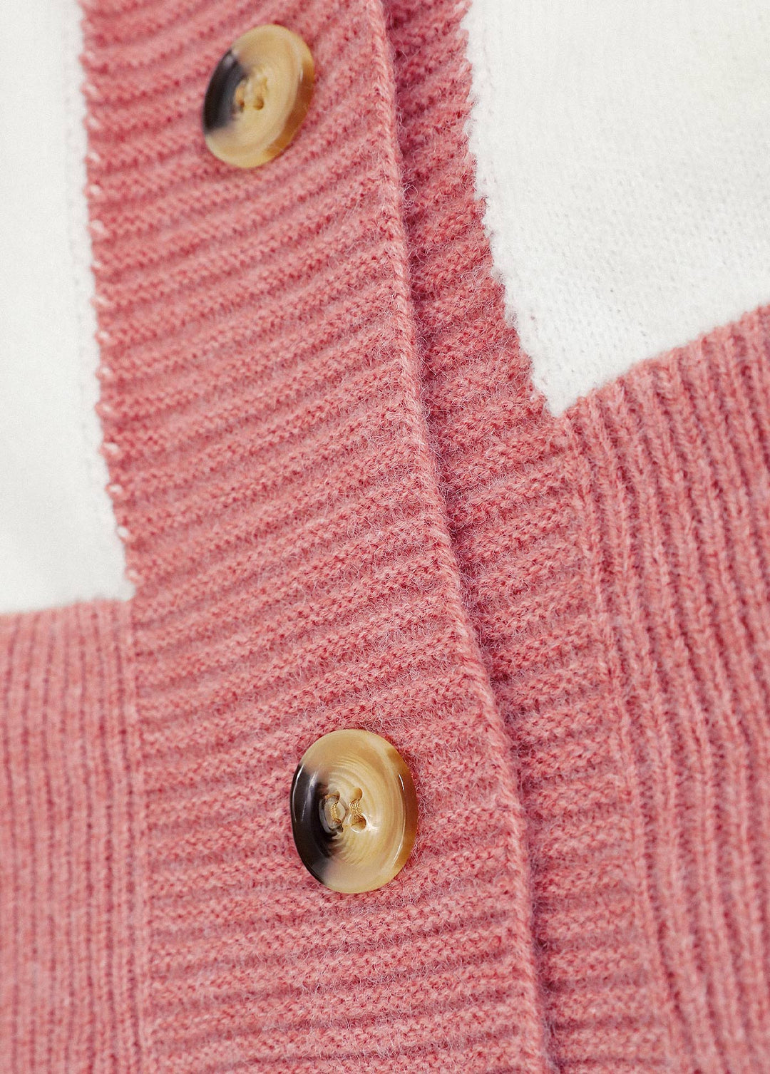 Gestreifte Rosa Strickjacke Mit Knöpfen Und Langem Ärmel Für Frauen Mivona