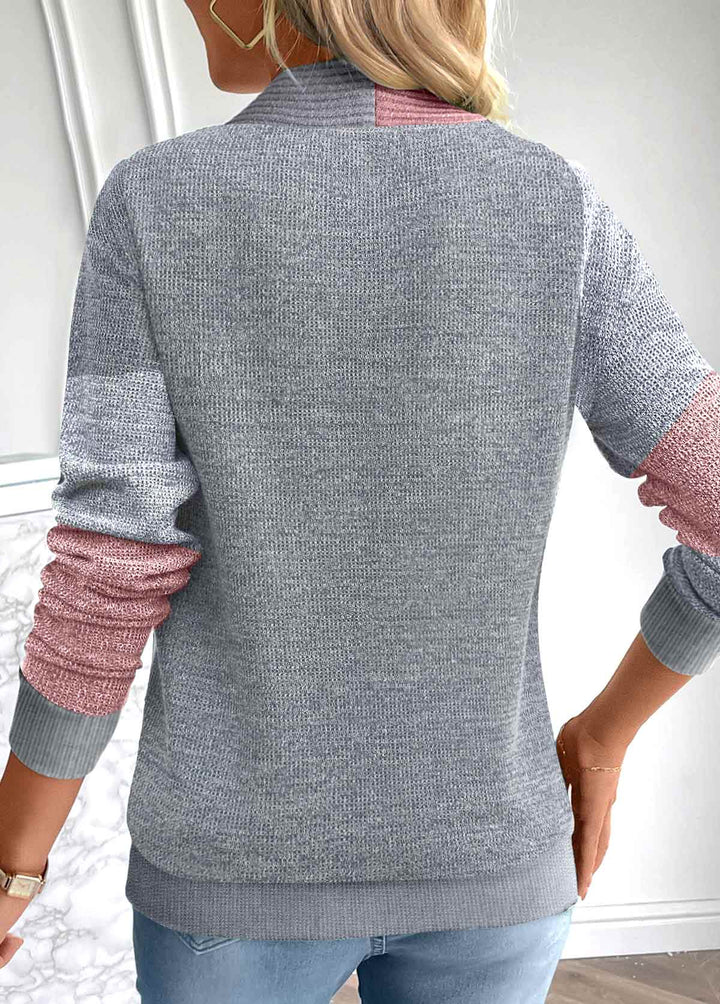Dunkelgraues Cosy-Pullover Mit Eckigem Ausschnitt Für Frauen Mivona