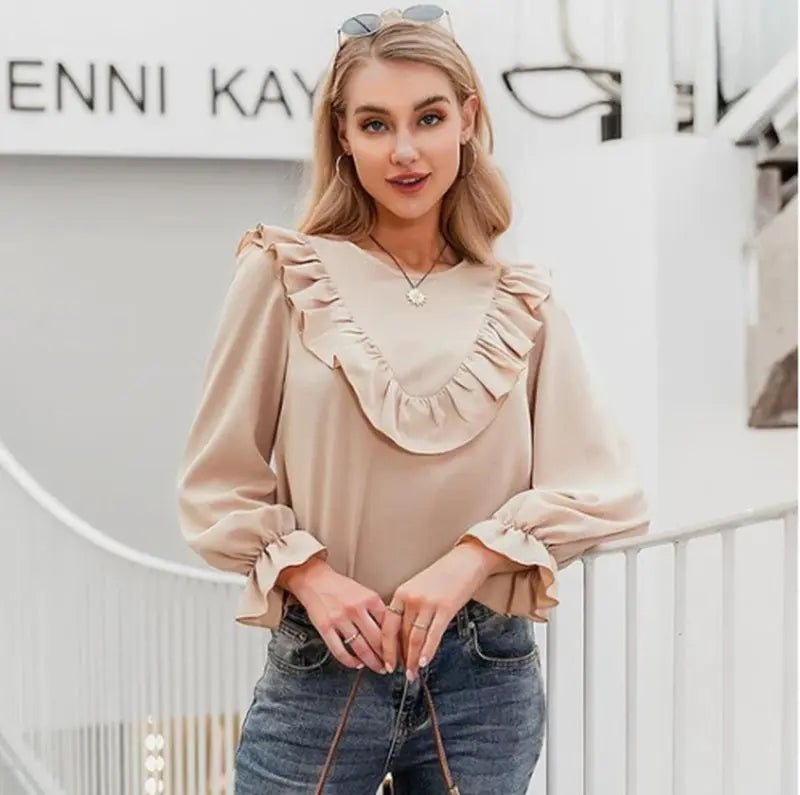 Bluse mit langen Ärmeln und zeitloser Ausstrahlung für Frauen Mivona