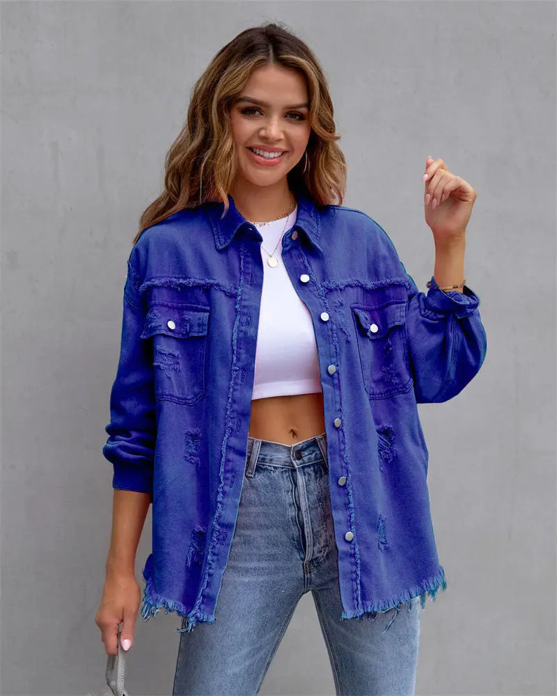 Bunte Jeansjacke mit verspieltem Charme für Damen Mivona
