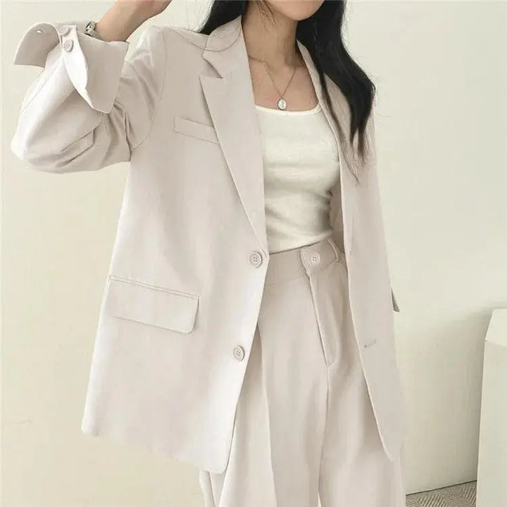 Elegantes Tailliertes Blazer und Gerade Hose Set Für Frauen Mivona