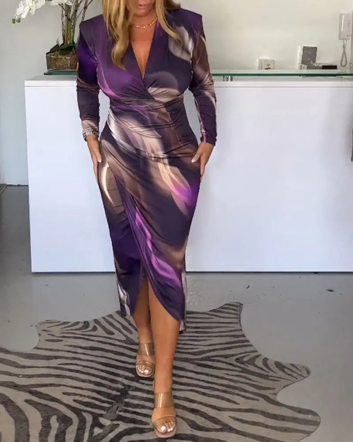 Elegantes Midikleid Mit Langarm Für Frauen Mivona