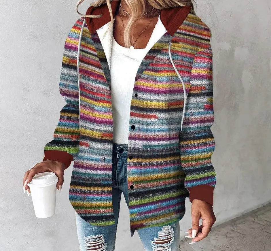 Bunte Kapuzenjacke mit kräftigem Stil für Damen Mivona