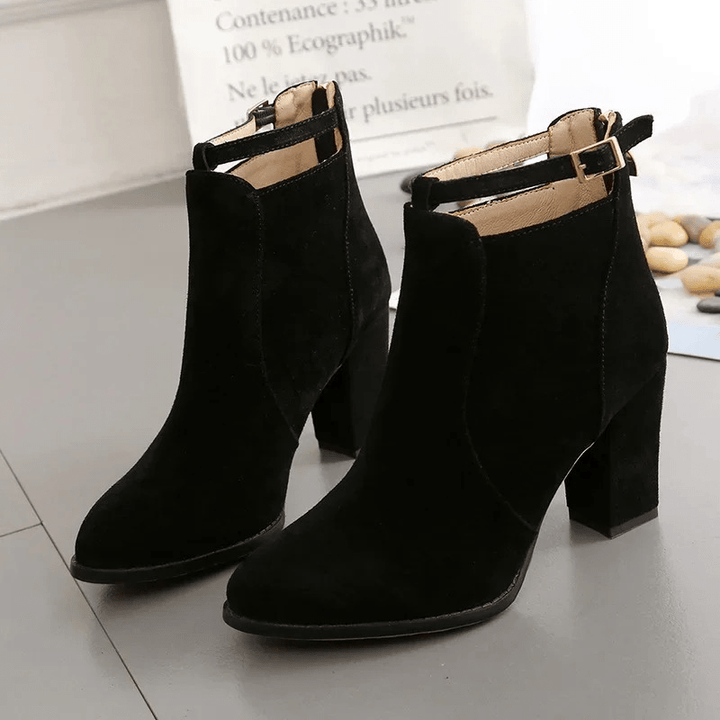 Knöchelhohe Stiefel mit hohem Blockabsatz für Frauen Mivona