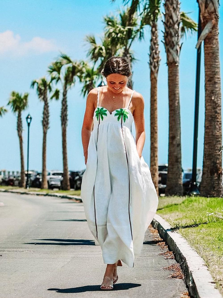 Palm-Oase-Maxikleid mit tropischem Charme Für Frauen Mivona