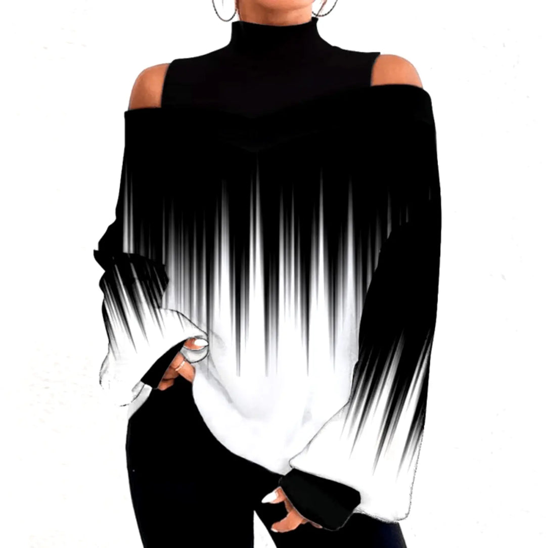 Elegante Off-Shoulder-Bluse mit Rollkragen für Damen Mivona