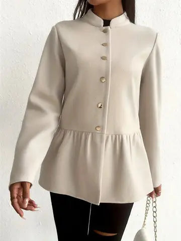 Eleganter weißer Mantel mit klarer Linie für Frauen Mivona