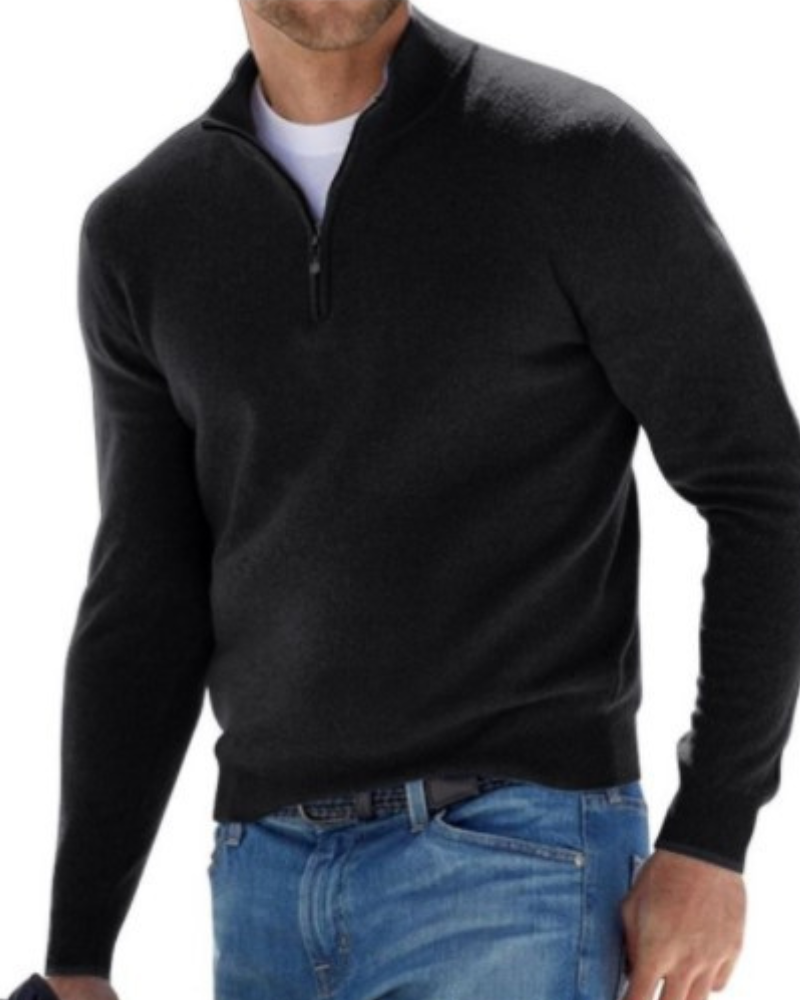 Halb-Zip Pullover Mit Hohem Kragen Für Herren Mivona