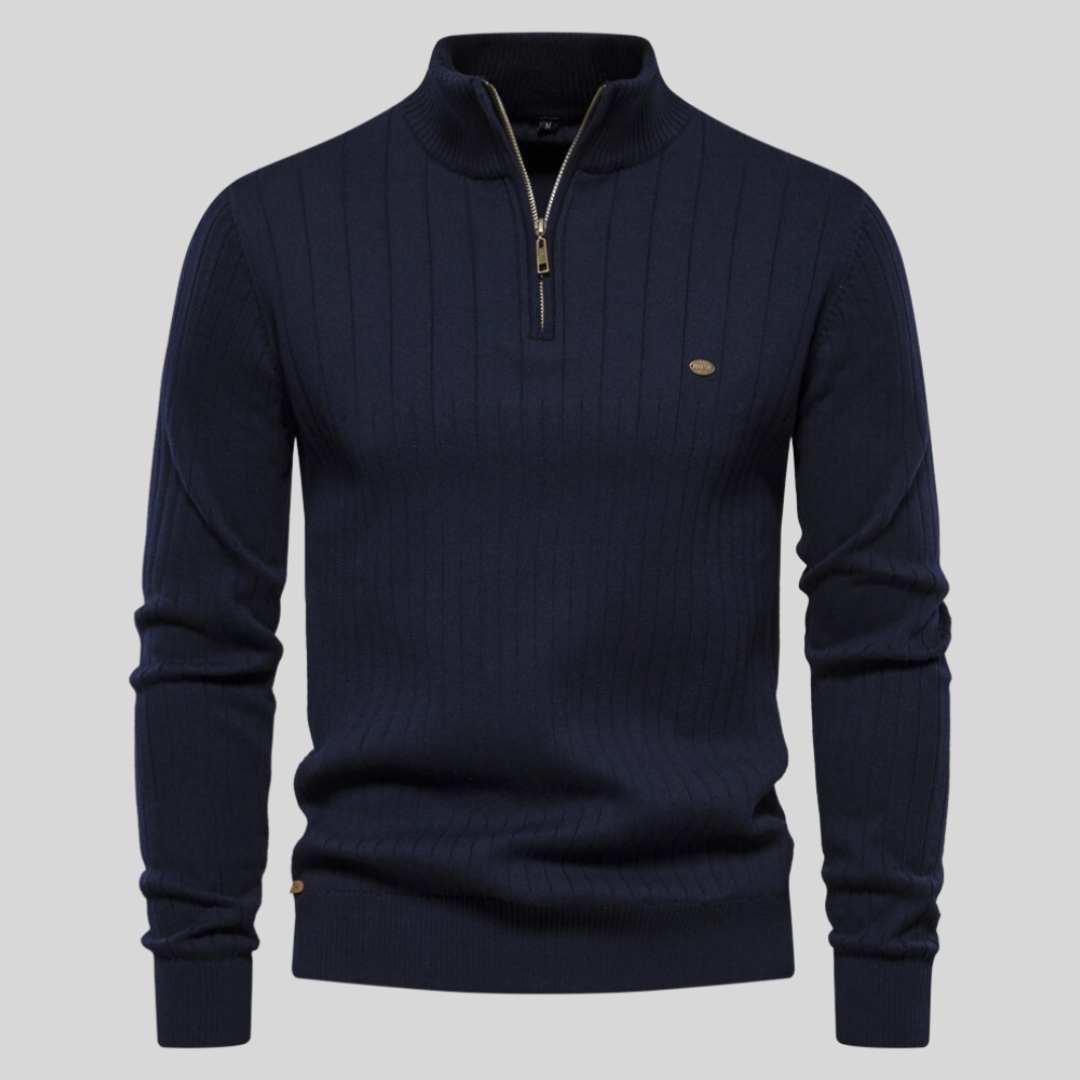 Strickpullover Mit Halbem Reißverschluss Für Herren | Langarm Mivona