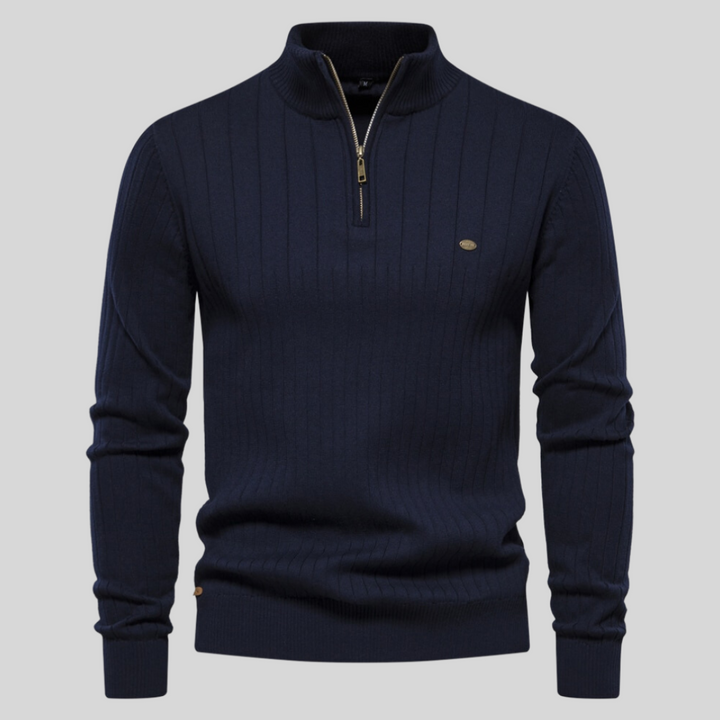 Strickpullover Mit Halbem Reißverschluss Für Herren | Langarm Mivona