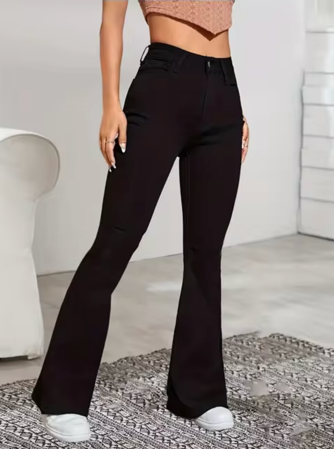 Retro-Schicke High-Waist-Schlagjeans für Damen