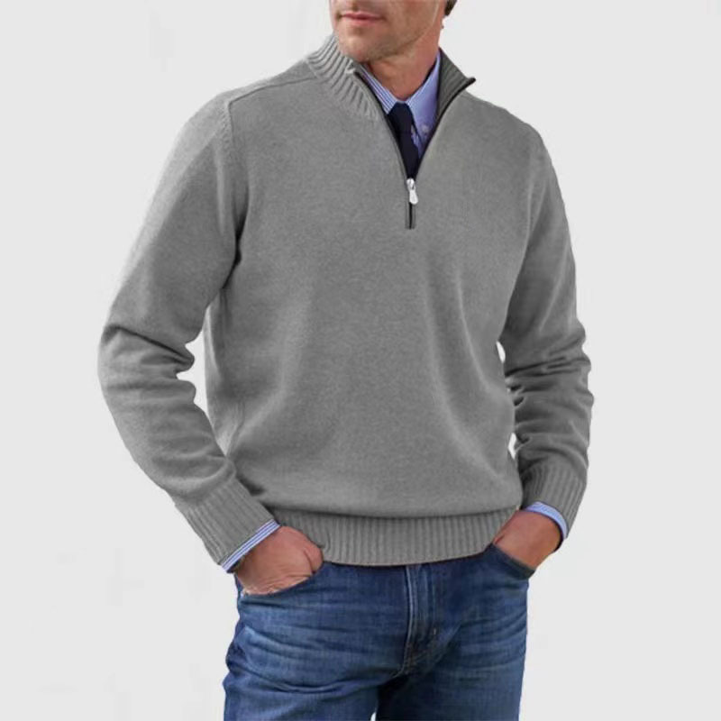 Pullover Herren Half Zip Modern | Warm Komfort Freizeit Mivona