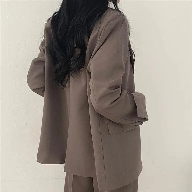 Elegantes Tailliertes Blazer und Gerade Hose Set Für Frauen Mivona