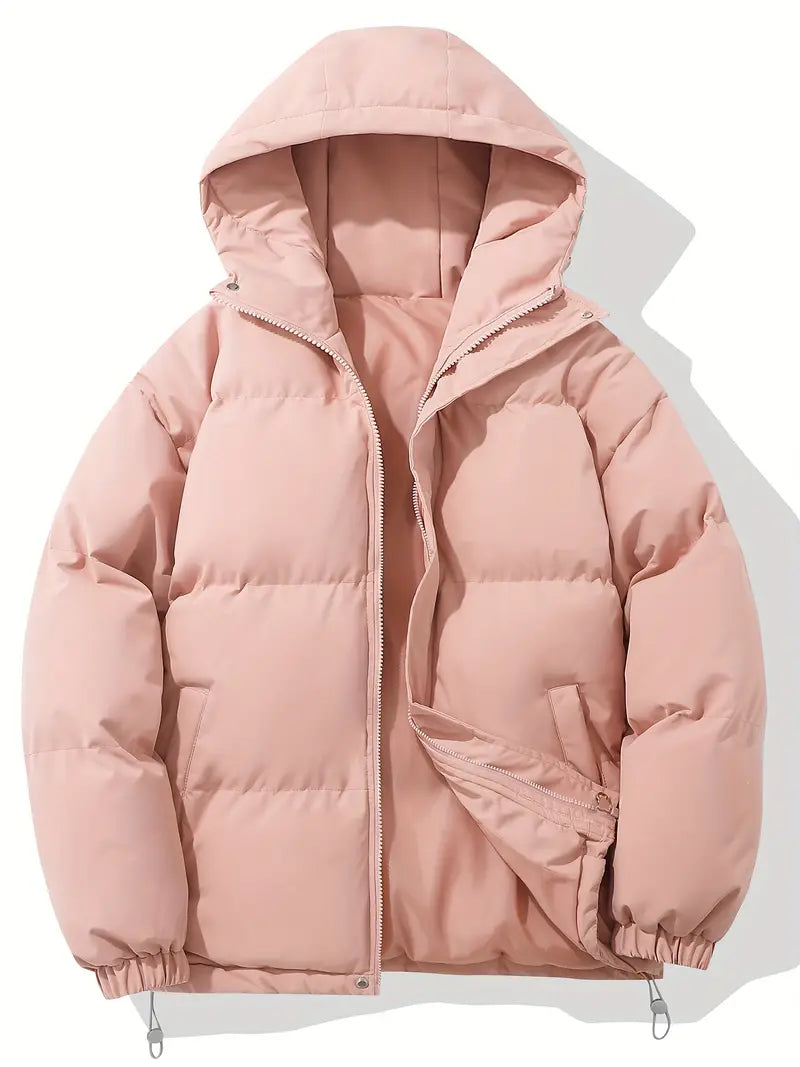 Übergroße Steppjacke mit Kapuze für Winter Damen