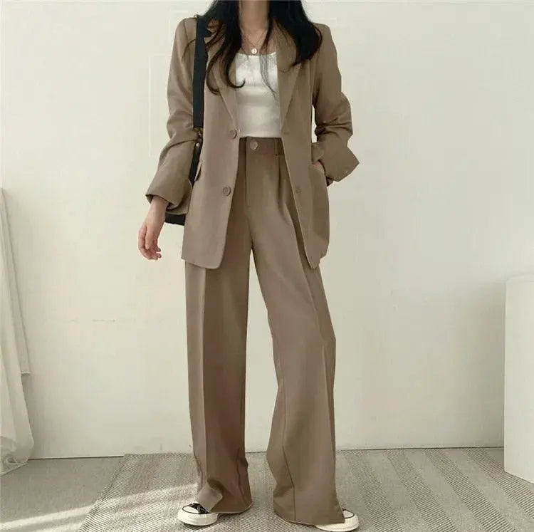 Elegantes Tailliertes Blazer und Gerade Hose Set Für Frauen Mivona