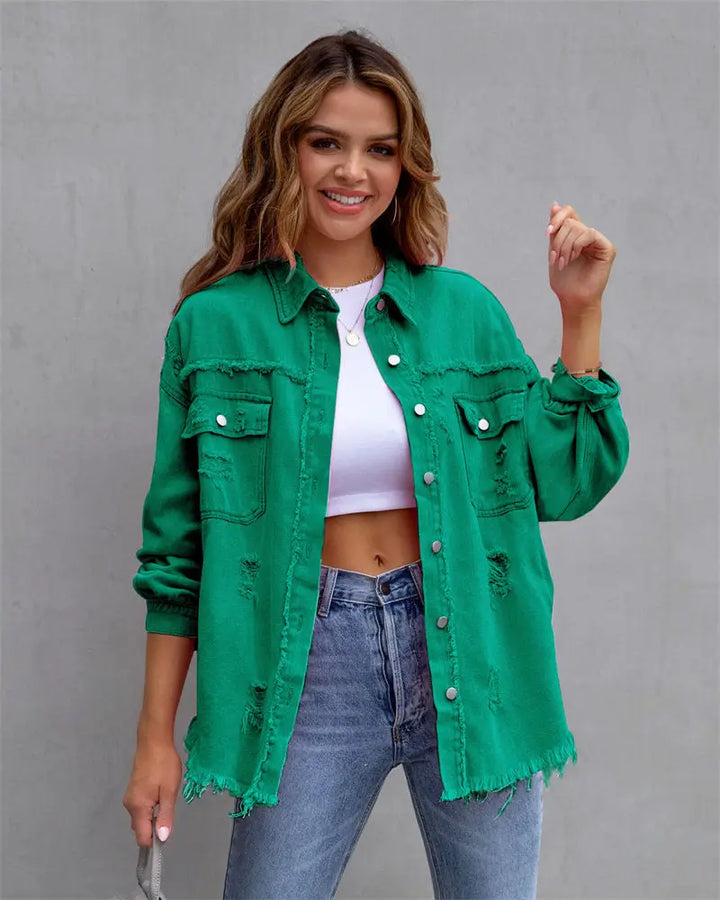 Bunte Jeansjacke mit verspieltem Charme für Damen Mivona