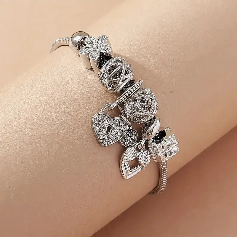 Modisches Armband mit Strasssteinen und Blumen für Damen Mivona