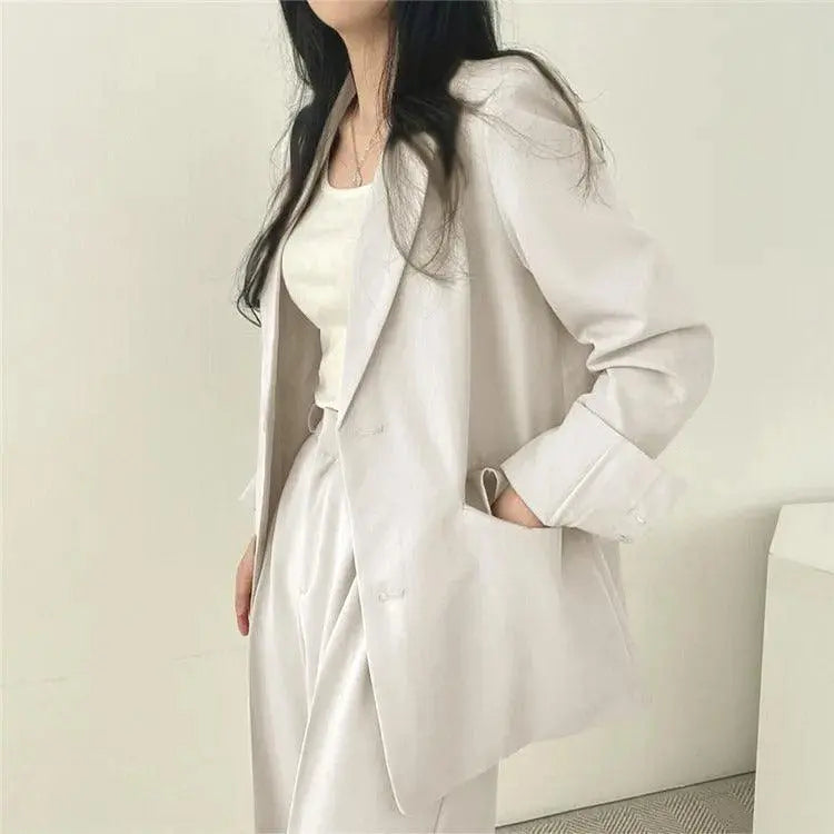 Elegantes Tailliertes Blazer und Gerade Hose Set Für Frauen Mivona