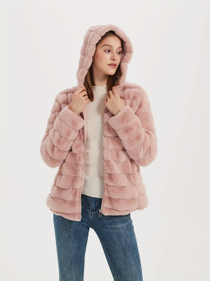 Warme Teddy-Jacke mit gemütlicher Kapuze Für Frauen Mivona