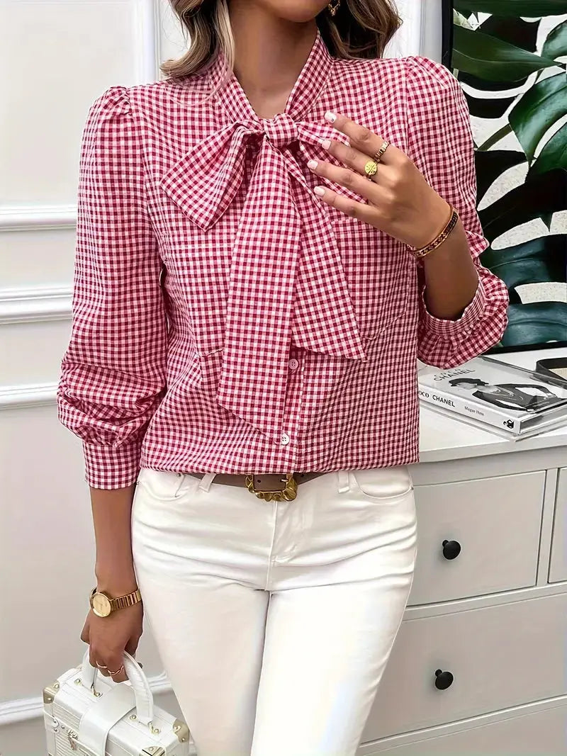Elegante Baumwollbluse mit Schleifendetail für Frauen Mivona