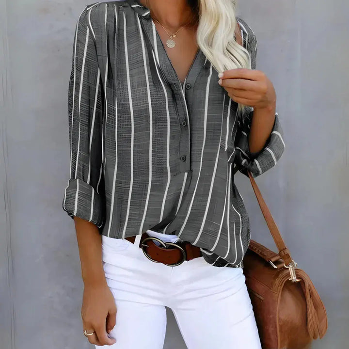 Moderne Gestreifte Bluse mit Schmeichelhafter Passform für Damen Mivona