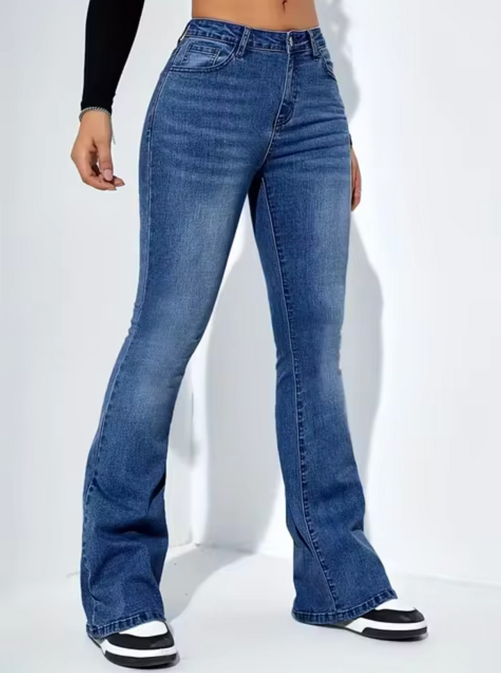 Retro-Schicke High-Waist-Schlagjeans für Damen