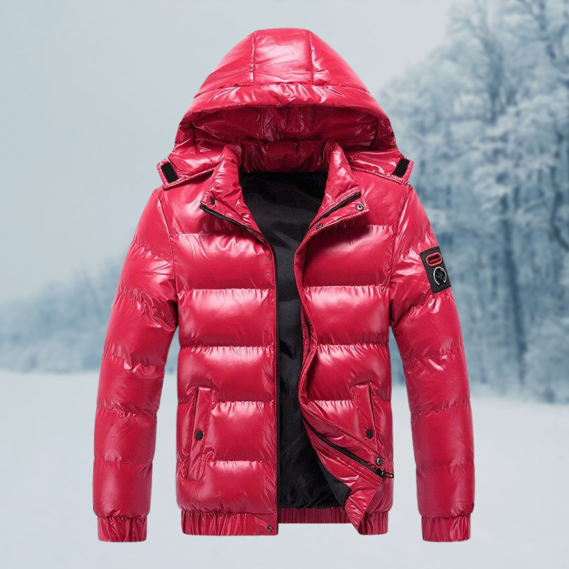 Herren Winterjacke | Glänzende Steppjacke Mit Kapuze Mivona