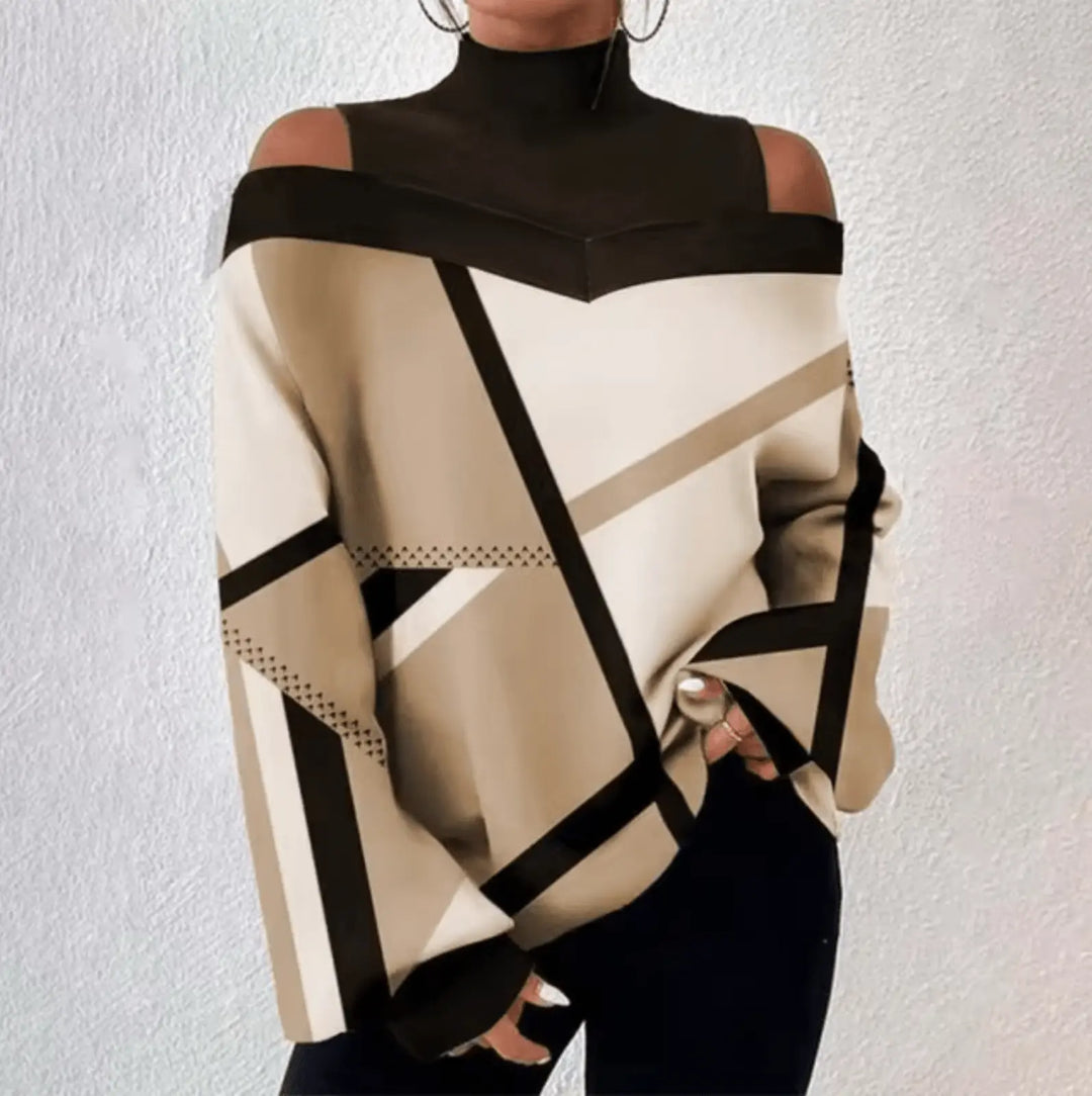 Elegante Off-Shoulder-Bluse mit Rollkragen für Damen Mivona
