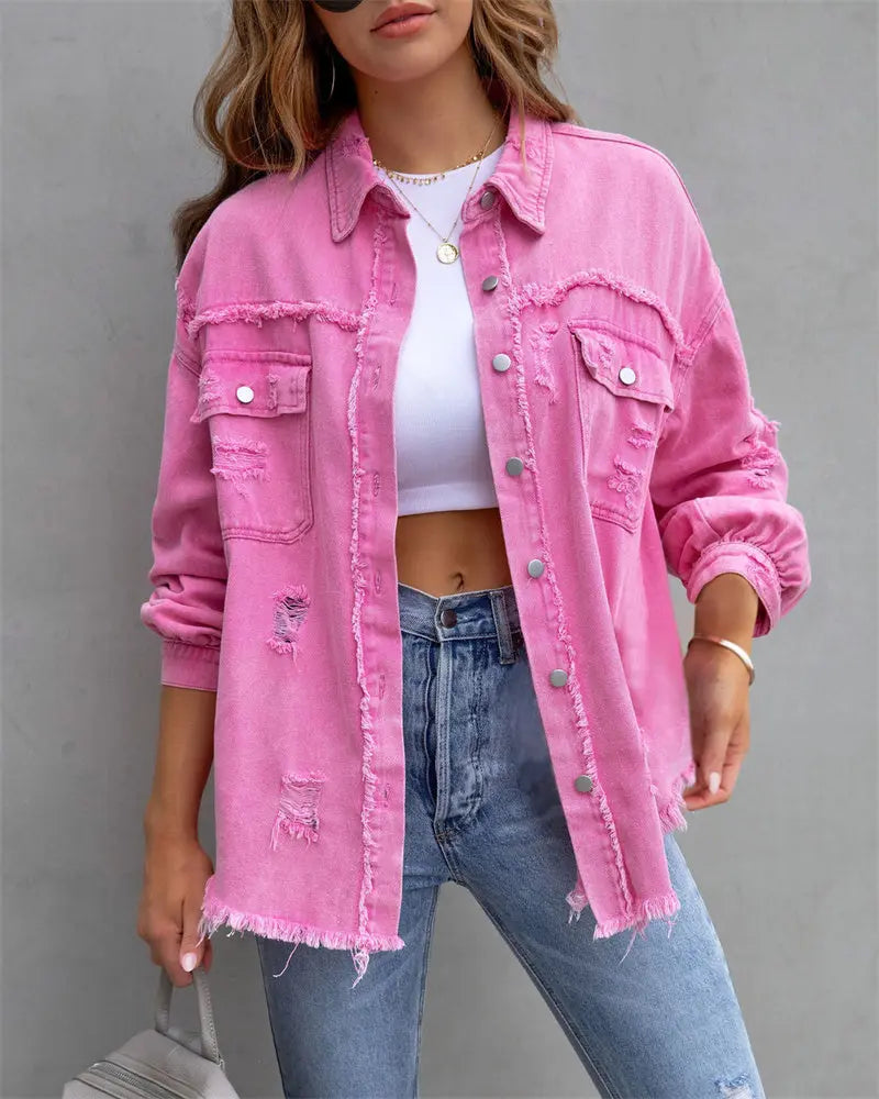 Bunte Jeansjacke mit verspieltem Charme für Damen Mivona