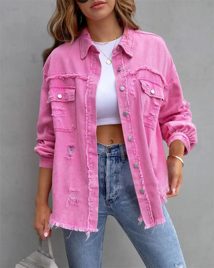 Bunte Jeansjacke mit verspieltem Charme für Damen Mivona